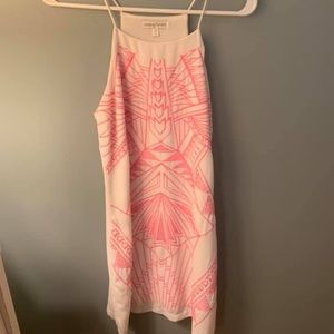 White & pink design dress